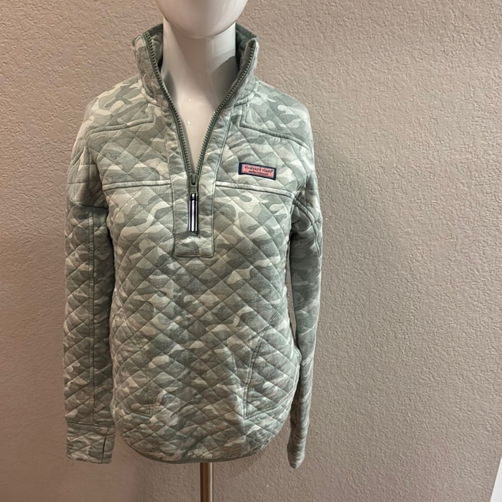 Vineyard Vines Women's Quilted Pullover Jacket - Green XXS